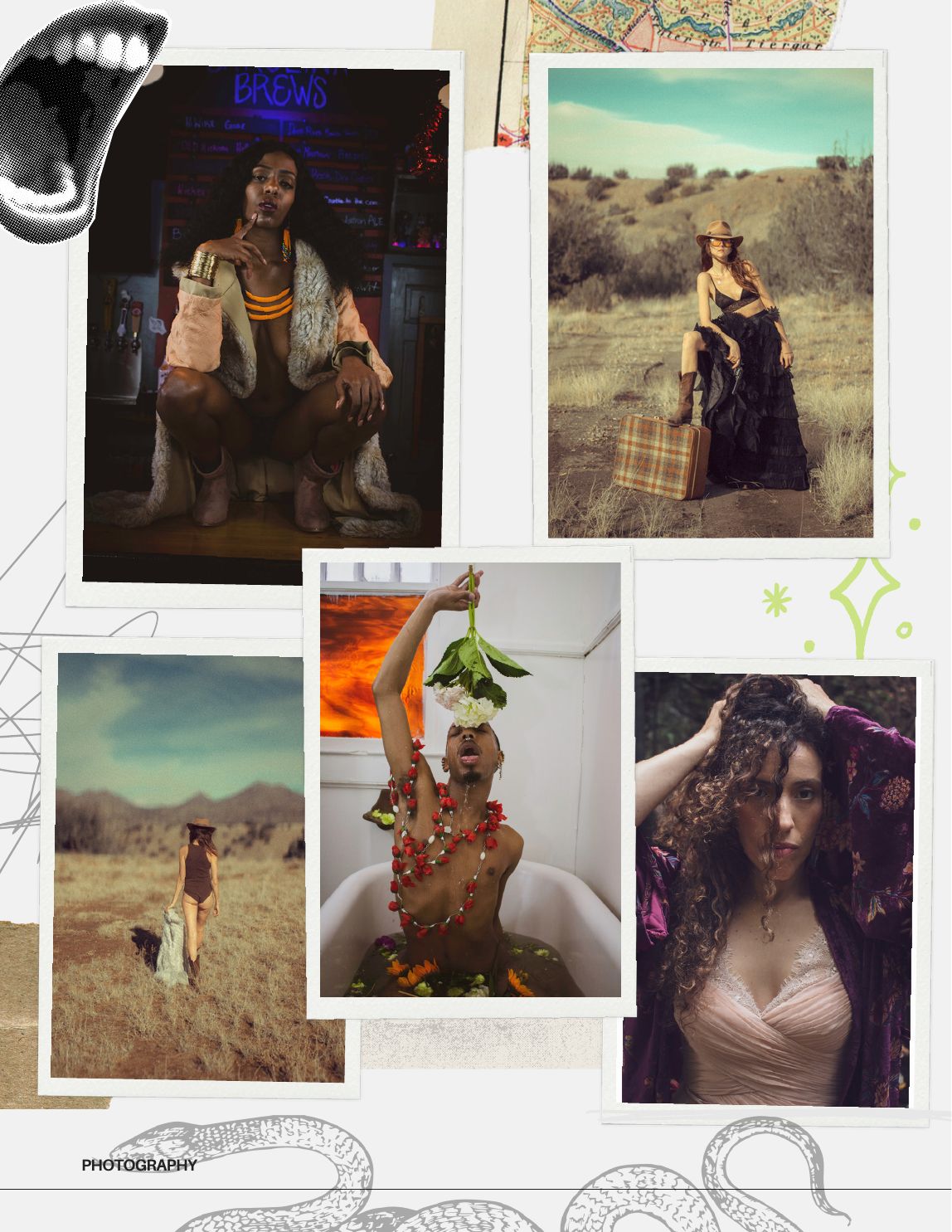 Editorial collage of Lisa Marie Gallo's photography